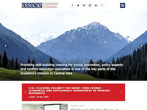 OSCE Academy's official website homepage screenshot