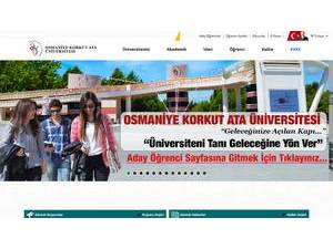 Osmaniye Korkut Ata Üniversitesi's official website homepage screenshot