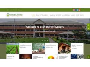 Osun State University's official website homepage screenshot