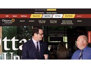 Ottawa University's official website homepage screenshot