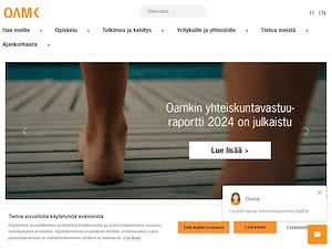 Oulun Seudun ammattikorkeakoulu's official website homepage screenshot