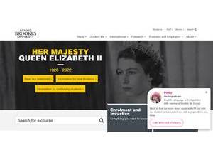 Oxford Brookes University's official website homepage screenshot