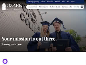 Ozark Christian College's official website homepage screenshot