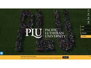 Pacific Lutheran University's official website homepage screenshot