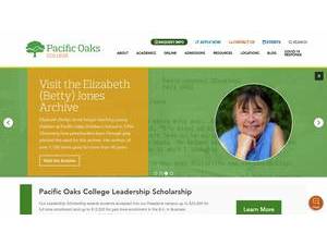 Pacific Oaks College's official website homepage screenshot