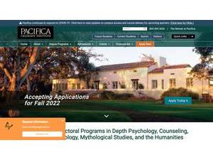 Pacifica Graduate Institute's official website homepage screenshot