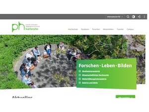 Pädagogische Hochschule Karlsruhe's official website homepage screenshot