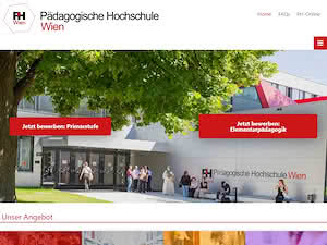 Pädagogische Hochschule Wien's official website homepage screenshot
