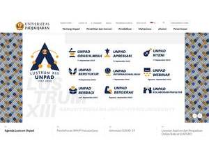 Padjadjaran University's official website homepage screenshot