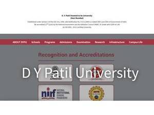 Padmashree Dr. D.Y. Patil University's official website homepage screenshot