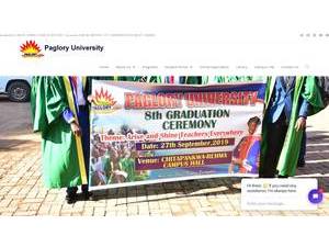 Paglory University's official website homepage screenshot