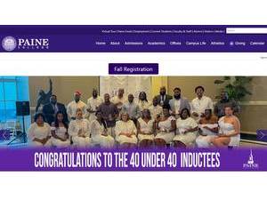 Paine College's official website homepage screenshot