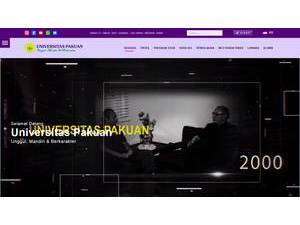 Pakuan University's official website homepage screenshot
