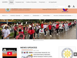 Palawan State University's official website homepage screenshot