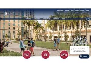 Palm Beach Atlantic University's official website homepage screenshot