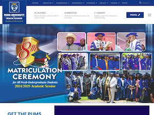 PAMO University of Medical Sciences's official website homepage screenshot