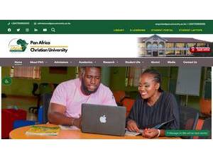 Pan Africa Christian University's official website homepage screenshot