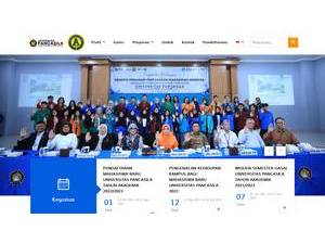 Pancasila University's official website homepage screenshot