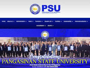 Pangasinan State University's official website homepage screenshot