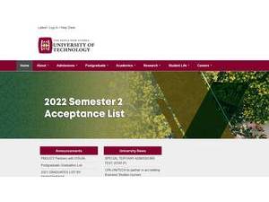 Papua New Guinea University of Technology's official website homepage screenshot