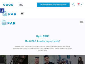 PAR University of Applied Sciences's official website homepage screenshot