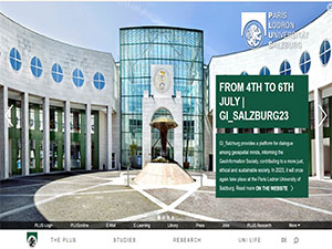 Paris Lodron Universität Salzburg's official website homepage screenshot