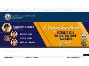 Partido State University's official website homepage screenshot