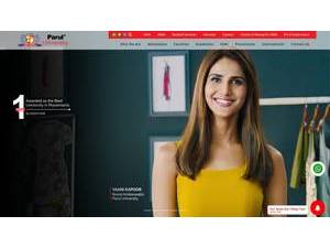 Parul University's official website homepage screenshot