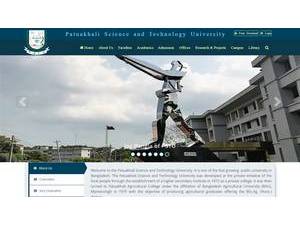 Patuakhali Science and Technology University's official website homepage screenshot