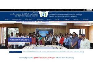 PDPM - भारतीय सूचना प्रौद्योगिकी डिज़ाइन एवं विनिर्माण संस्थान's official website homepage screenshot