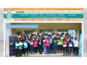 Péléforo-Gbon-Coulibaly University's official website homepage screenshot