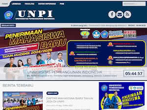 Pembangunan University of Indonesia's official website homepage screenshot