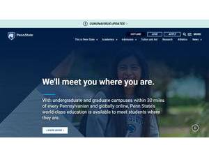 Penn State University's official website homepage screenshot