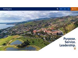 Pepperdine University's official website homepage screenshot