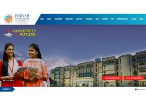 Periyar Maniammai Institute of Science and Technology's official website homepage screenshot