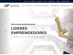 Peruvian Leader Private University's official website homepage screenshot
