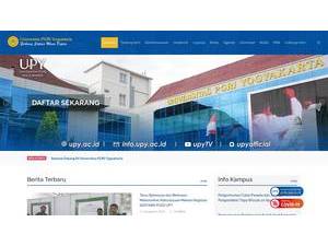 PGRI University of Yogyakarta's official website homepage screenshot