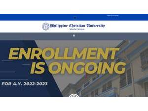 Philippine Christian University's official website homepage screenshot