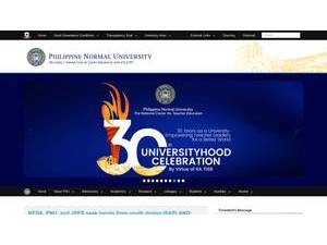 Philippine Normal University's official website homepage screenshot