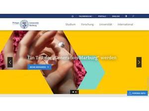 Philipps-Universität Marburg's official website homepage screenshot