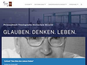 Philosophisch-Theologische Hochschule Münster's official website homepage screenshot