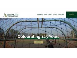 Piedmont College's official website homepage screenshot