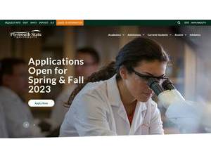 Plymouth State University's official website homepage screenshot
