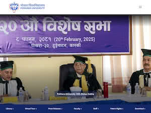 Pokhara University's official website homepage screenshot