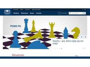 Politechnika Gdańska's official website homepage screenshot
