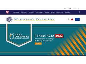 Politechnika Koszalińska's official website homepage screenshot