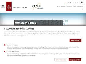 Politechnika Łódzka's official website homepage screenshot