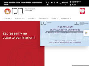 Politechnika Lubelska's official website homepage screenshot
