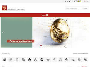 Politechnika Wrocławska's official website homepage screenshot