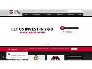 Polk State College's official website homepage screenshot